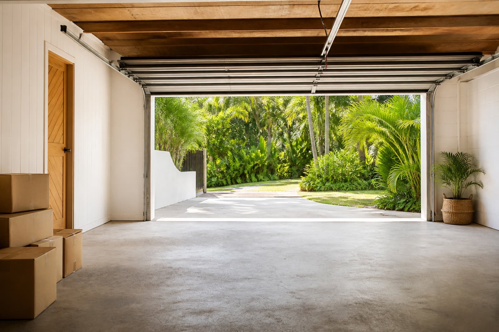 Garage swept clean after a rubbish removal in Lennox Head